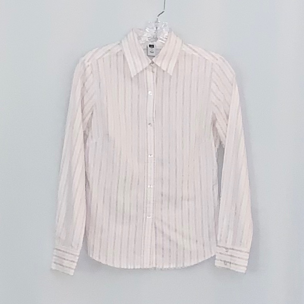 GAP White/Pink Button Down Shirt